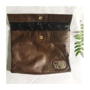 Ruth Saltz Vintage BRN Leather Bag OGA Initials